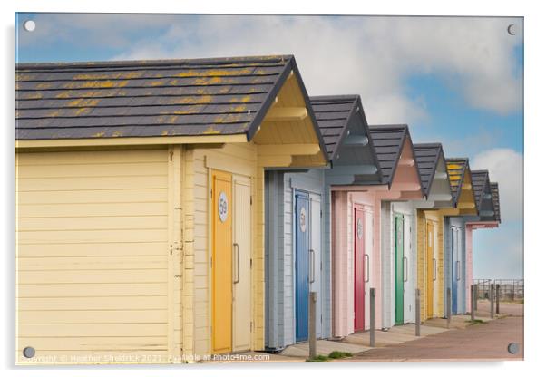 Beach Huts Mablethorpe Acrylic by Heather Sheldrick