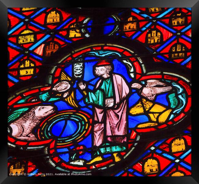 Saint Francis of Assisi Animals Stained Glass Sainte Chapelle Pa Framed Print by William Perry