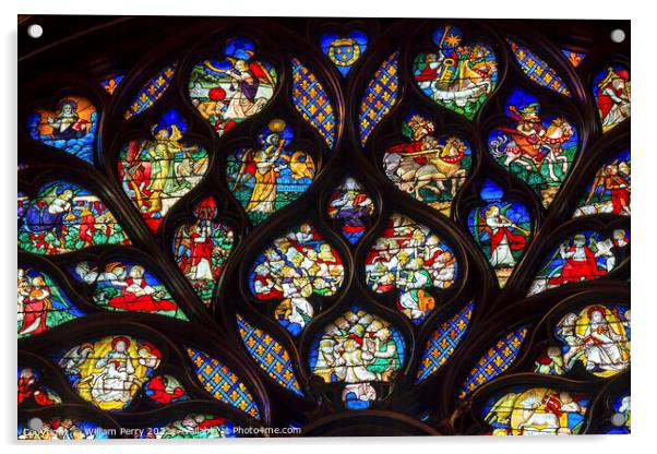 King Advisors Rose Window Stained Glass Sainte Chapelle Paris Fr Acrylic by William Perry