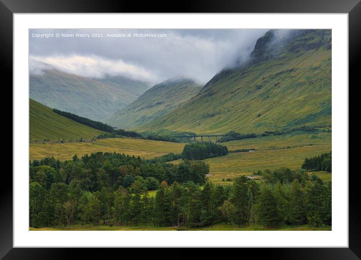 The Auch Viaduct near Bridge of Orchy Framed Mounted Print by Navin Mistry