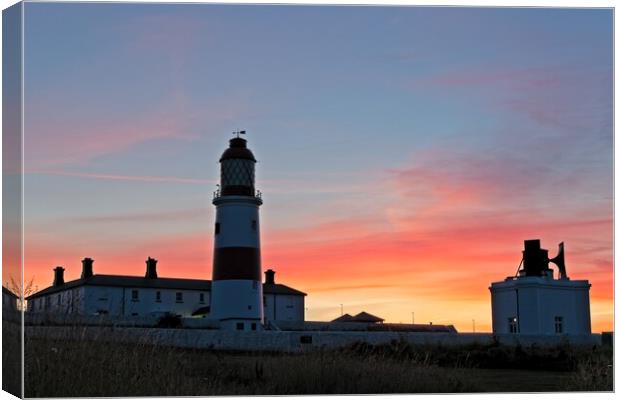 Souter Lighthouse Sunset Canvas Print by Rob Cole