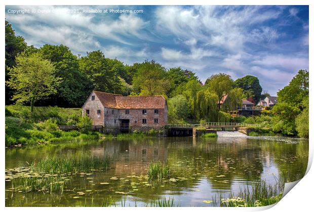 Historic Flour Mill on the River Print by Derek Daniel