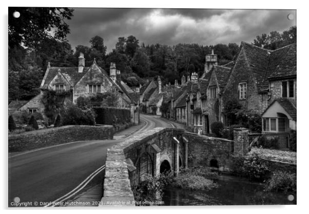 Castle Combe village Acrylic by Daryl Peter Hutchinson