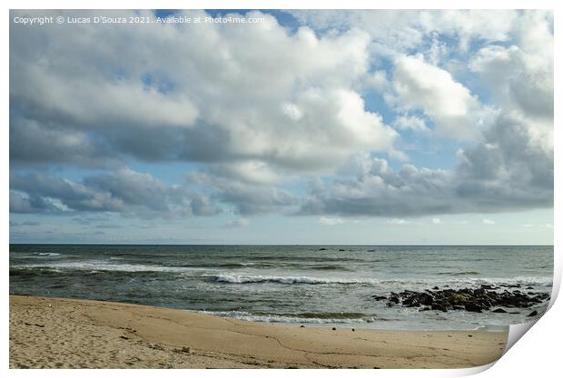 Beach and cloudes Print by Lucas D'Souza