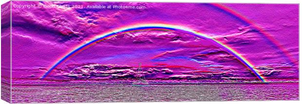  Colourful magenta panoramic abstract wall art ima Canvas Print by Geoff Childs