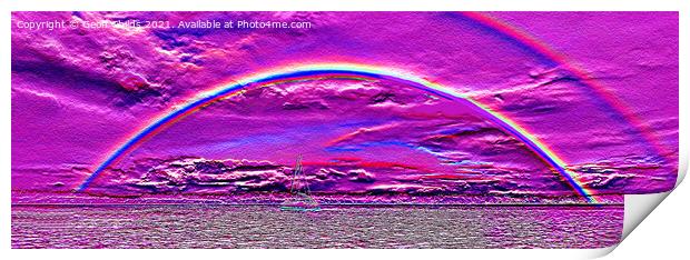  Colourful magenta panoramic abstract wall art ima Print by Geoff Childs