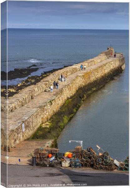 St Andrews Harbour Wall Canvas Print by Jim Monk