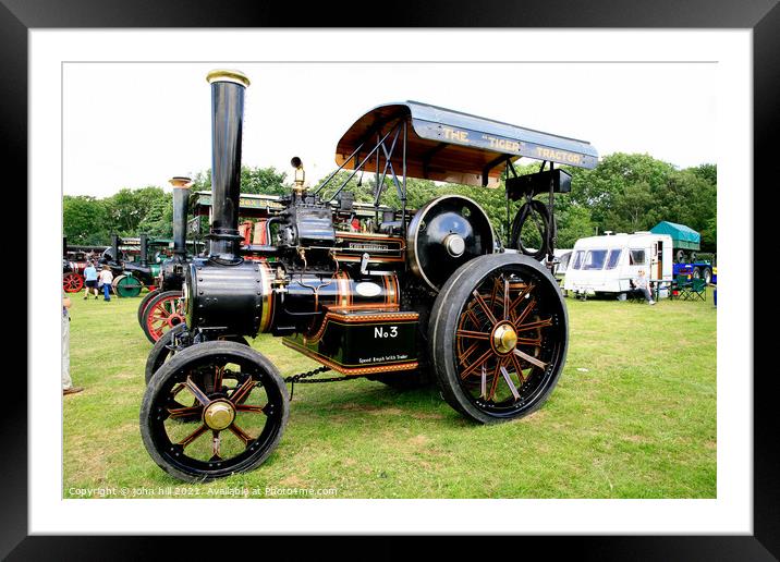 Vintage Steam Tractor. Framed Mounted Print by john hill