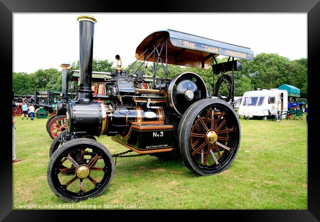 Vintage Steam Tractor. Framed Print by john hill