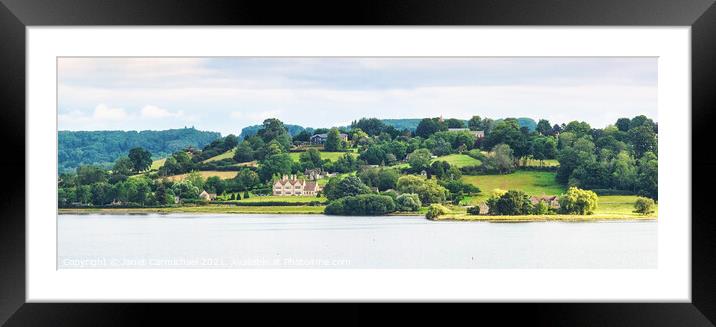 Hambleton Peninsula Panorama, Rutland Water Framed Mounted Print by Janet Carmichael