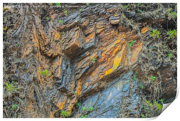 Layers of iron ore deposits  Print by Lucas D'Souza