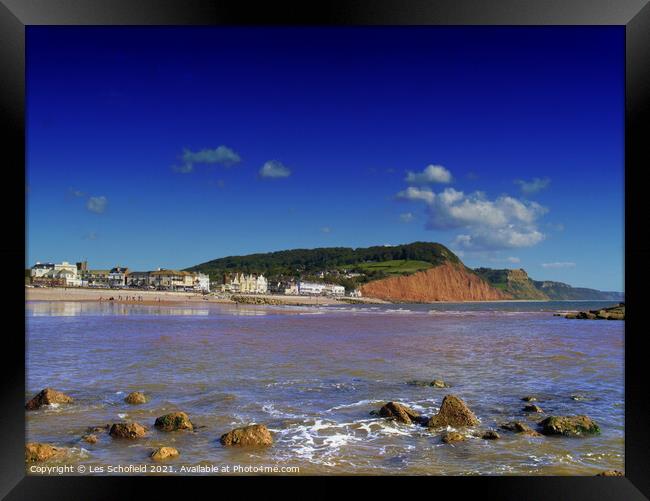 Majestic Sidmouth Townscape Framed Print by Les Schofield