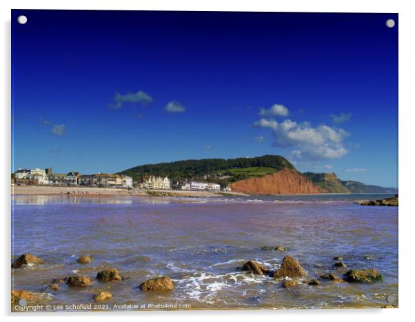 Majestic Sidmouth Townscape Acrylic by Les Schofield