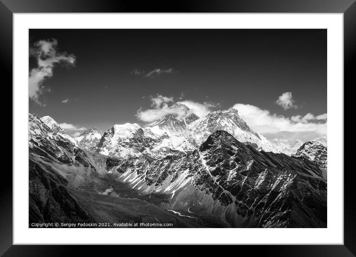 Mt. Everest. Framed Mounted Print by Sergey Fedoskin