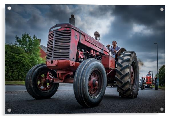 Jim's tractor run. Acrylic by Bill Allsopp