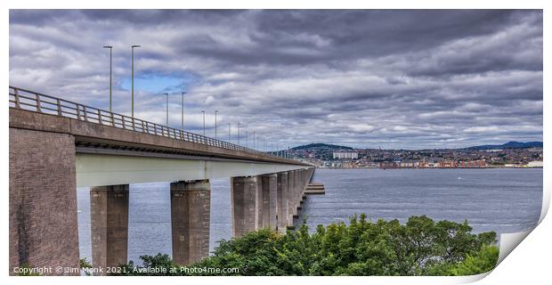 Tay Road Bridge and the city of Dundee Print by Jim Monk