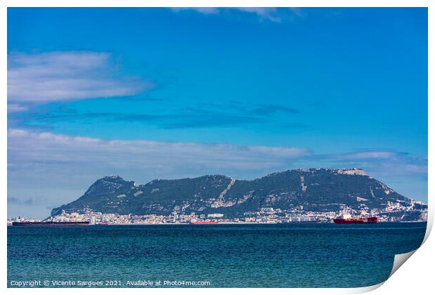 The rock of Gibraltar Print by Vicente Sargues