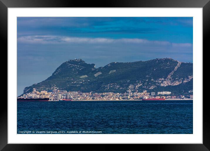 The rock of Gibraltar Framed Mounted Print by Vicente Sargues