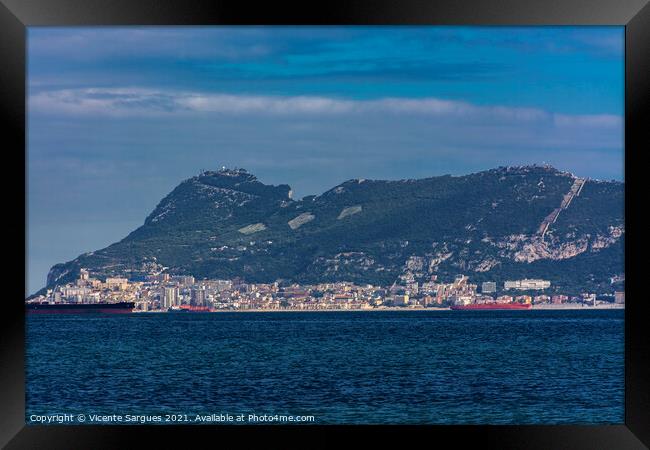 The rock of Gibraltar Framed Print by Vicente Sargues