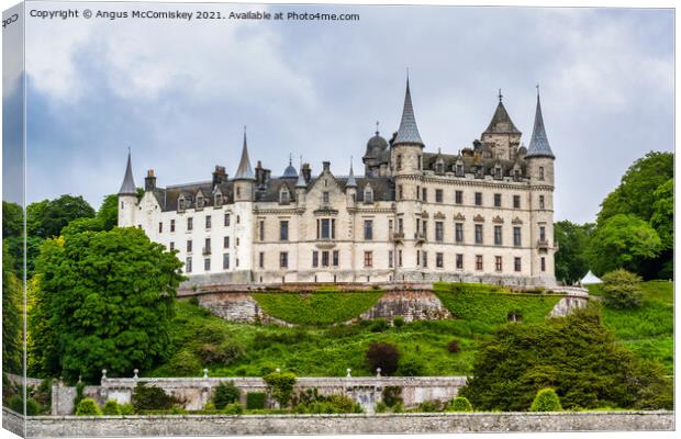 Dunrobin Castle and Gardens, Sutherland, Scotland Canvas Print by Angus McComiskey