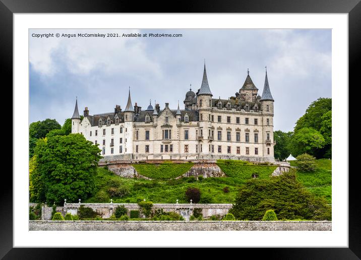 Dunrobin Castle and Gardens, Sutherland, Scotland Framed Mounted Print by Angus McComiskey