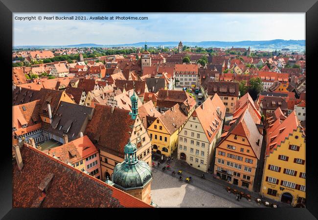 Rothenburg Rooftops Germany Framed Print by Pearl Bucknall