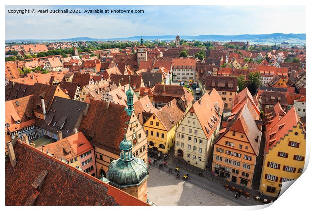 Rothenburg Rooftops Germany Print by Pearl Bucknall