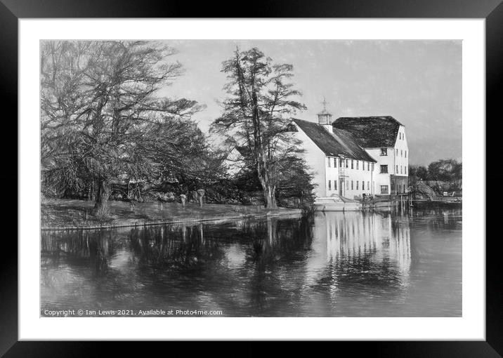 Hambleden Mill in Buckinghamshire Framed Mounted Print by Ian Lewis
