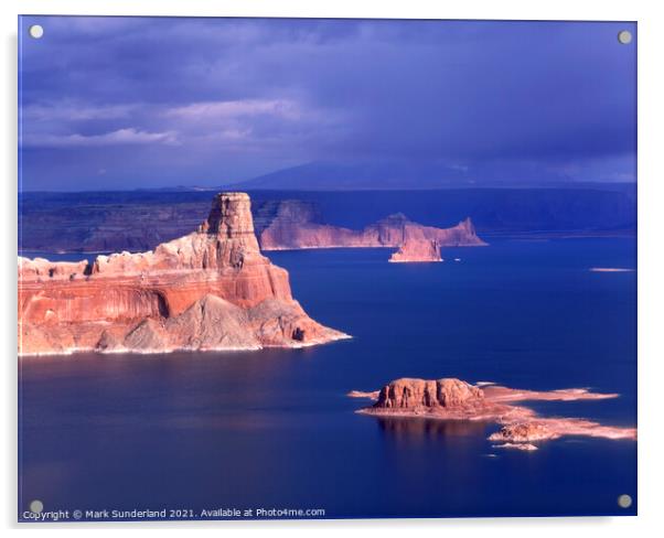 Stormclouds and Light at Gunsight Butte Acrylic by Mark Sunderland