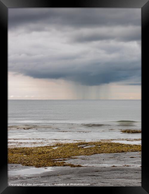 Rain at Sea Framed Print by Alan Dunnett
