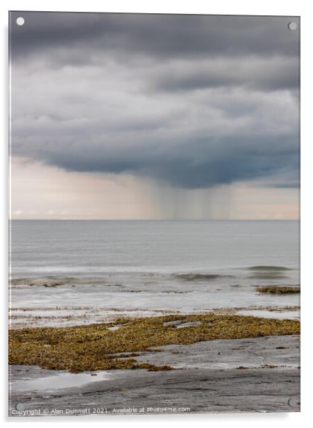 Rain at Sea Acrylic by Alan Dunnett
