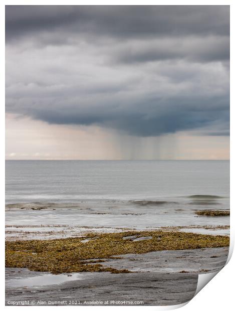 Rain at Sea Print by Alan Dunnett