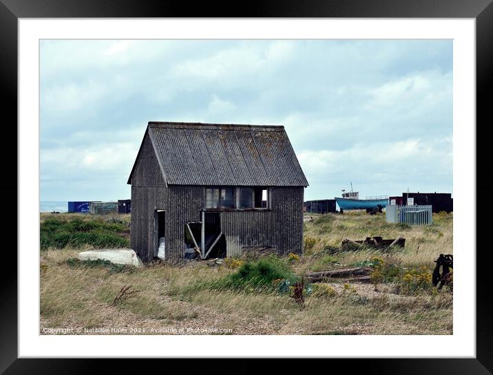 Dungeness Fishing Hut Framed Mounted Print by Nathalie Hales