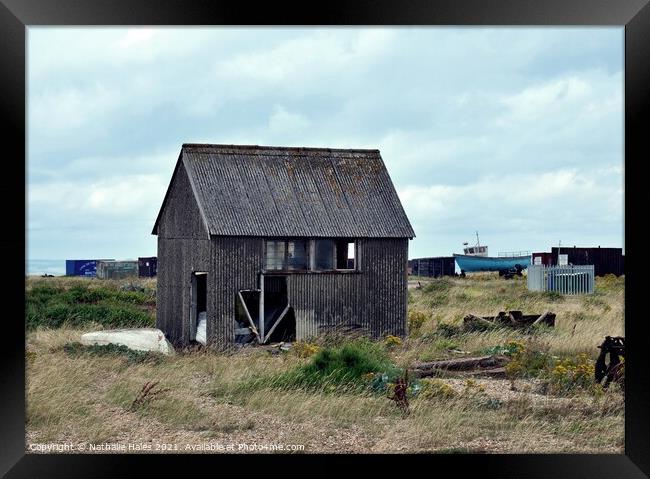 Dungeness Fishing Hut Framed Print by Nathalie Hales