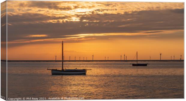 Sunset on The Wirral Canvas Print by Phil Reay