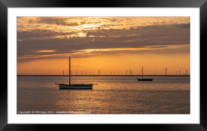 Sunset on The Wirral Framed Mounted Print by Phil Reay
