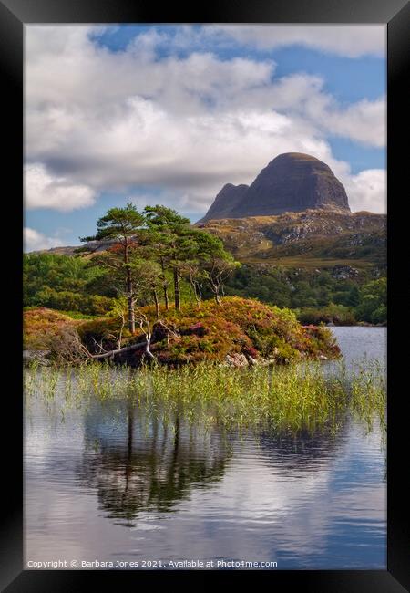 Suilven Loch Druim Suardalain Assynt Scotland Framed Print by Barbara Jones
