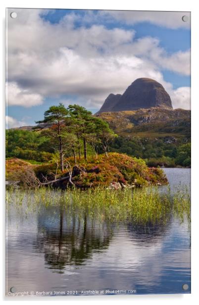 Suilven Loch Druim Suardalain Assynt Scotland Acrylic by Barbara Jones