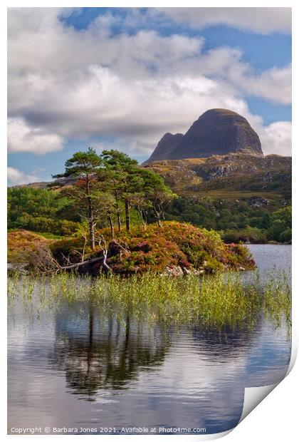 Suilven Loch Druim Suardalain Assynt Scotland Print by Barbara Jones