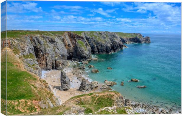 Flimston Bay in Pembrokeshire Canvas Print by Tracey Turner