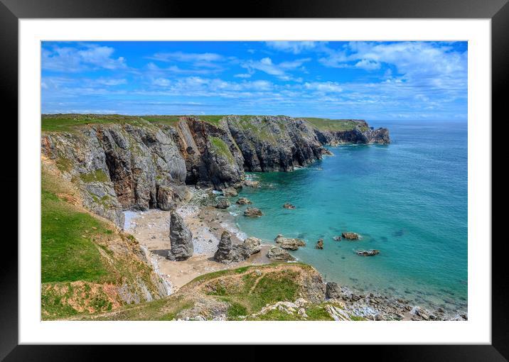 Flimston Bay in Pembrokeshire Framed Mounted Print by Tracey Turner