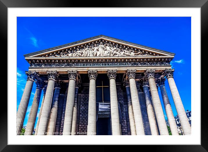 Jesus Last Judgement Statues La Madeleine Church Paris France Framed Mounted Print by William Perry