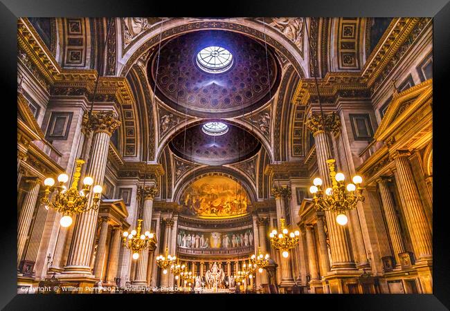 Altar Mary Angels Statues La Madeleine Church Paris France Framed Print by William Perry