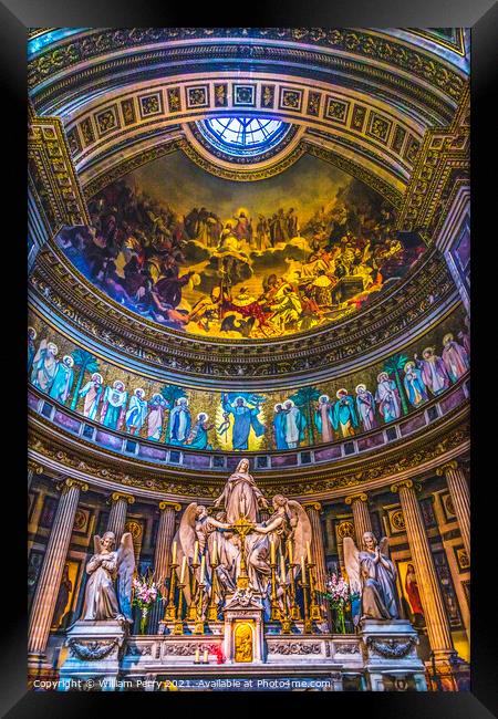 Altar Mary Angels Statues La Madeleine Church Paris France Framed Print by William Perry