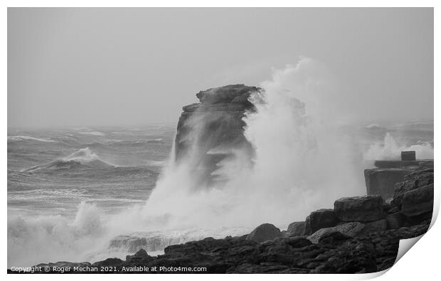 Pulpit Rock's Battle with the Storm Print by Roger Mechan
