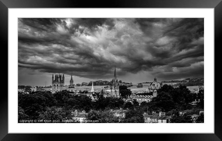 Moody Oxford Framed Mounted Print by Cliff Kinch