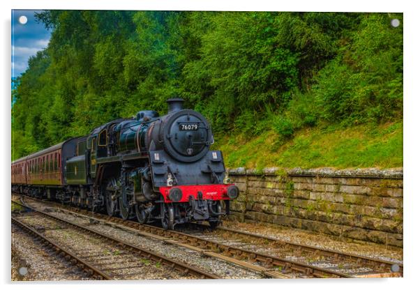 76079 pulling in to Goathland Station Acrylic by Kevin Winter