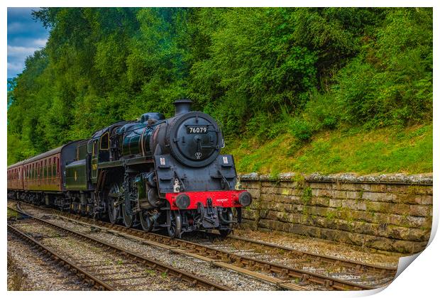 76079 pulling in to Goathland Station Print by Kevin Winter