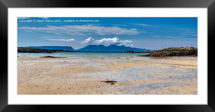 A panoramic view of Traigh Beach Arisaig Scotland Framed Mounted Print by Navin Mistry