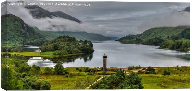 The Glenfinnan Monument and Loch Shiel Canvas Print by Navin Mistry